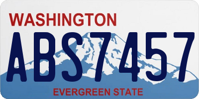 WA license plate ABS7457