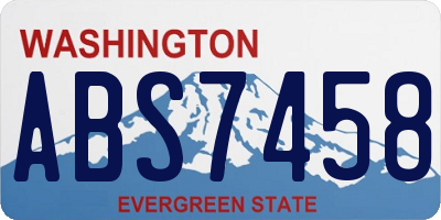 WA license plate ABS7458