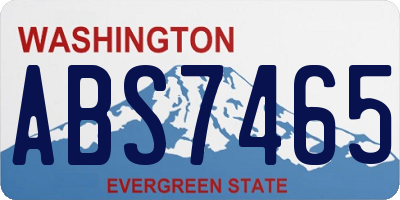 WA license plate ABS7465