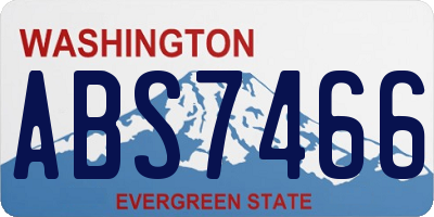 WA license plate ABS7466