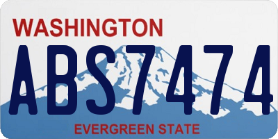 WA license plate ABS7474