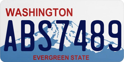 WA license plate ABS7489