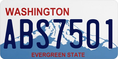 WA license plate ABS7501