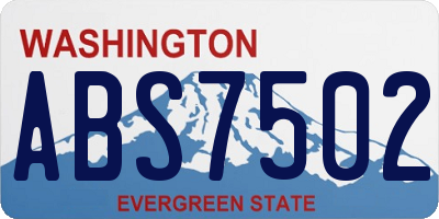 WA license plate ABS7502