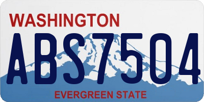 WA license plate ABS7504