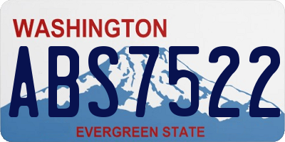 WA license plate ABS7522