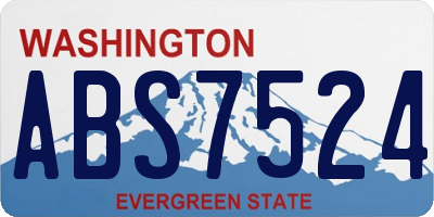 WA license plate ABS7524