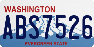 WA license plate ABS7526