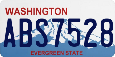 WA license plate ABS7528