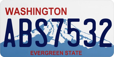 WA license plate ABS7532