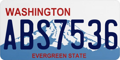 WA license plate ABS7536