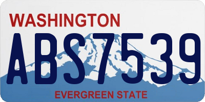 WA license plate ABS7539