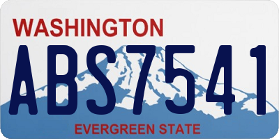 WA license plate ABS7541