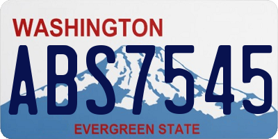 WA license plate ABS7545