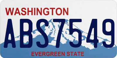 WA license plate ABS7549