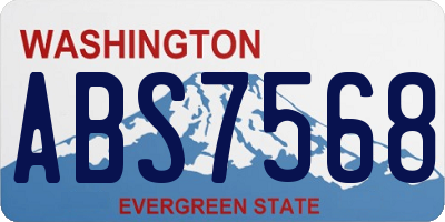 WA license plate ABS7568