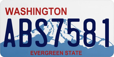 WA license plate ABS7581