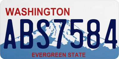 WA license plate ABS7584