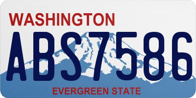 WA license plate ABS7586