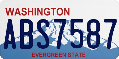 WA license plate ABS7587