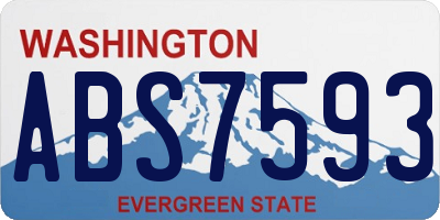 WA license plate ABS7593