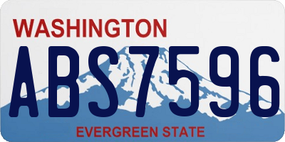 WA license plate ABS7596