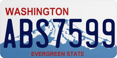 WA license plate ABS7599