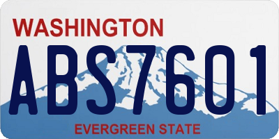 WA license plate ABS7601