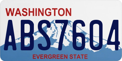 WA license plate ABS7604