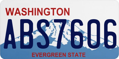 WA license plate ABS7606