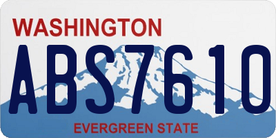 WA license plate ABS7610