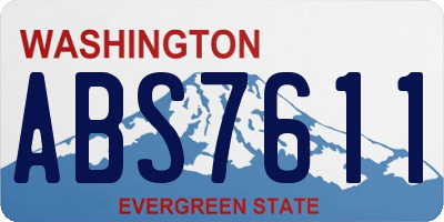 WA license plate ABS7611