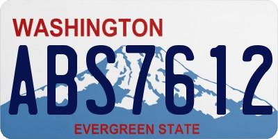 WA license plate ABS7612