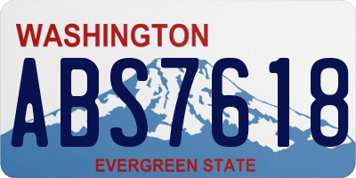 WA license plate ABS7618