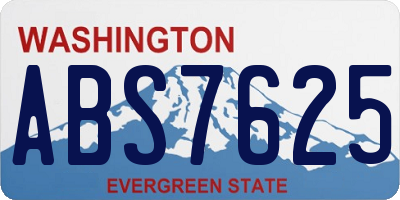 WA license plate ABS7625