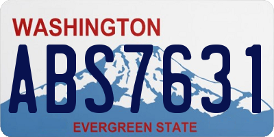 WA license plate ABS7631