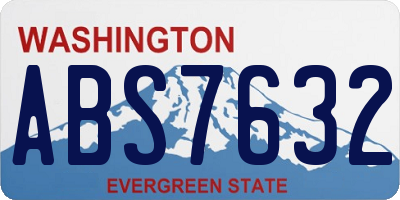 WA license plate ABS7632