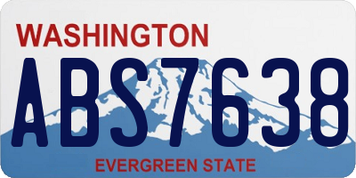 WA license plate ABS7638
