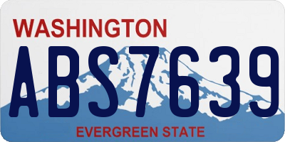 WA license plate ABS7639