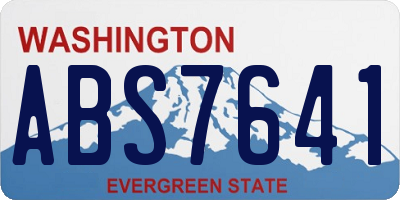 WA license plate ABS7641