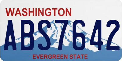 WA license plate ABS7642