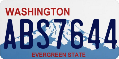 WA license plate ABS7644