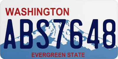 WA license plate ABS7648