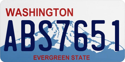 WA license plate ABS7651
