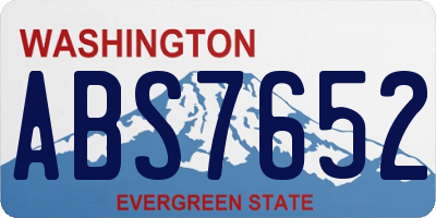 WA license plate ABS7652