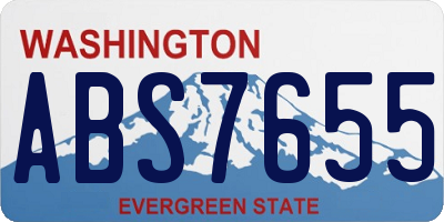 WA license plate ABS7655