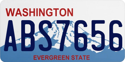 WA license plate ABS7656