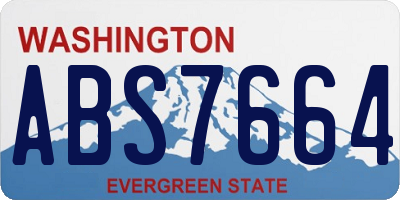 WA license plate ABS7664