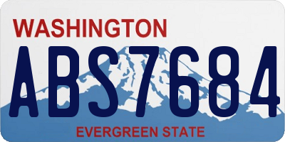 WA license plate ABS7684