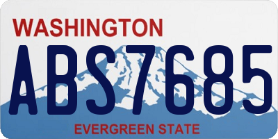 WA license plate ABS7685